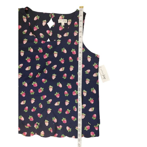 Maison Jules Women's Scallop Tank Top With Strawberry Print - Picture 10 of 11